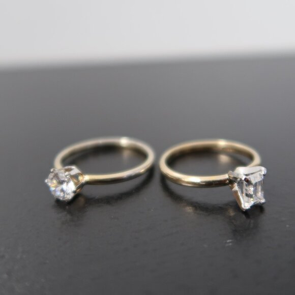 Two 14K Gold Filled Ring with White Stone - Picture 11 of 11